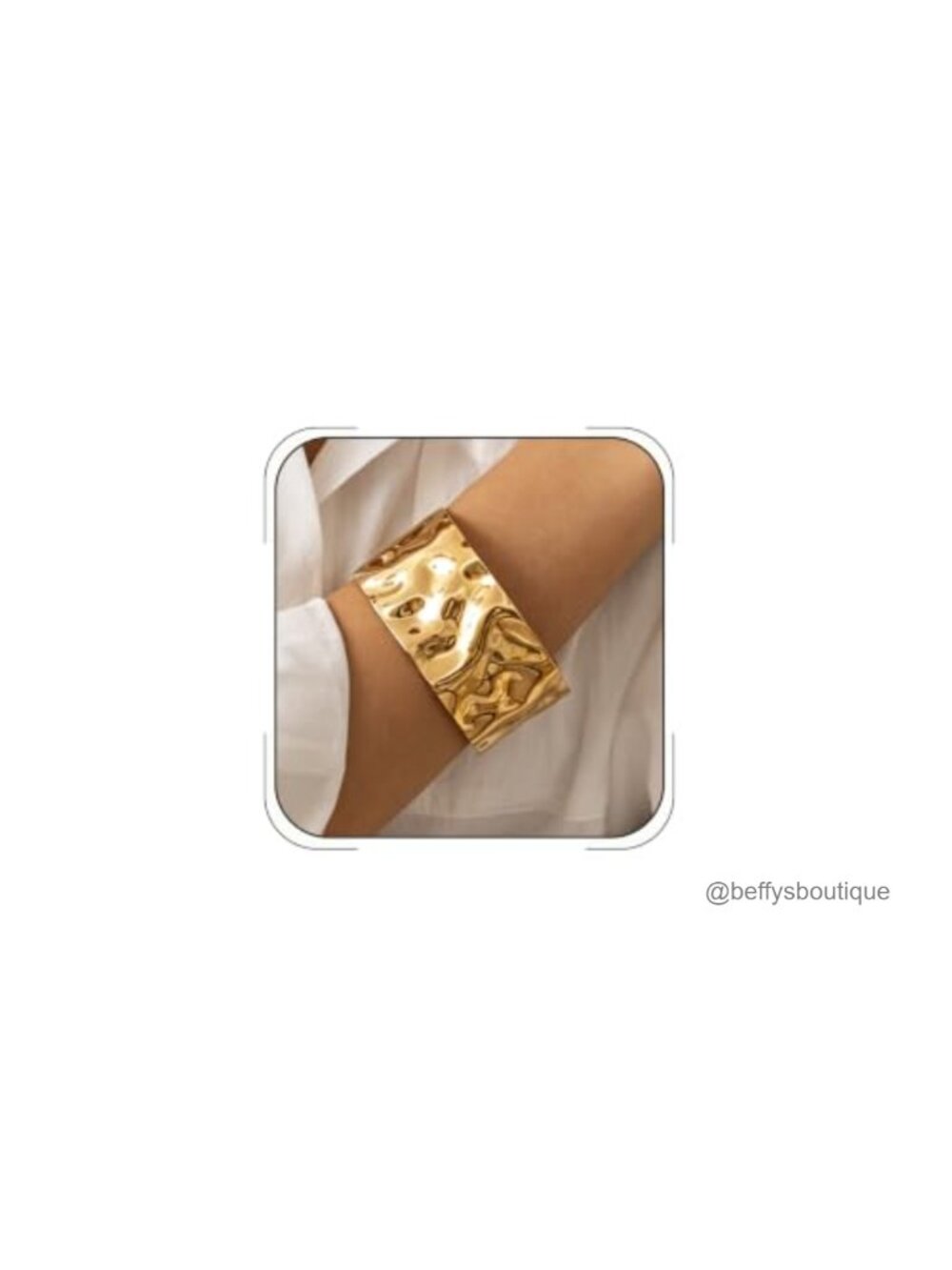 Chunky Hammered Cuff Bracelet Wide Bangle for Women